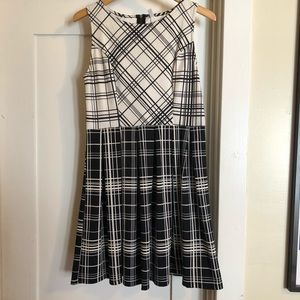 Xhilaration Black & White Grid Dress